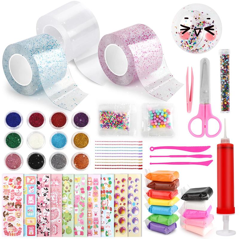 

Набор для надувания пузырей из наноленты, Двусторонняя эластичная лента, Набор для рукоделия своими руками, Игрушки-стрессболы, Мячик-сквиши, Игрушка для снятия тревоги