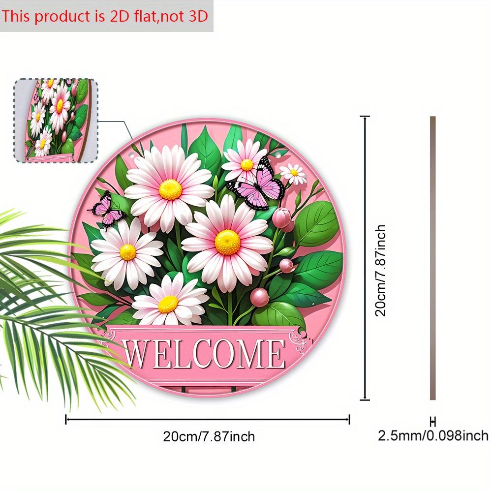Daisy Pink Wooden Sign for Garden Decor - Charming Decorative Plaque for Home, Office, Yard, Porch Decor