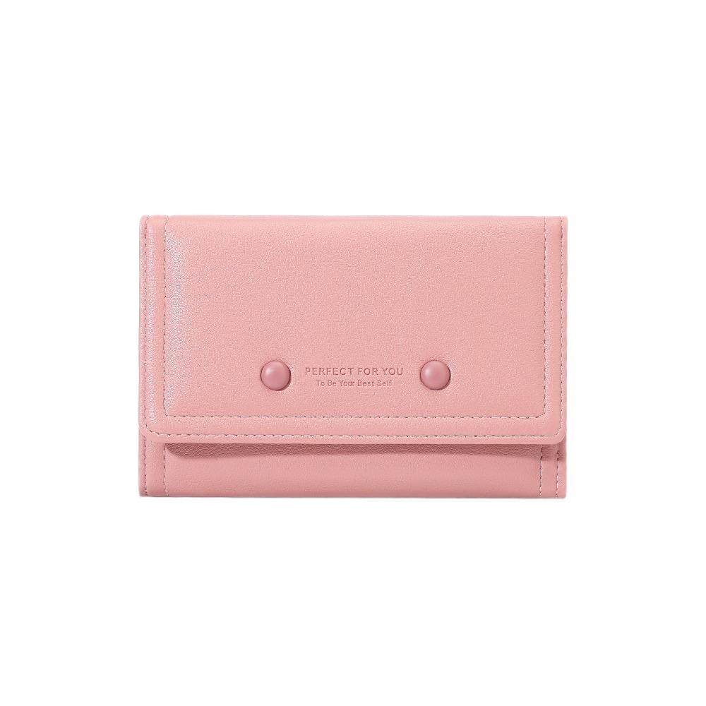 

Multifunctional Woman Short Wallet Business Zipper Coin Pouch Portable Card Holder Shopping рожевий