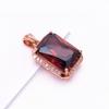 Exquisite Purple Gold-Plated Rose Gold Korean Version Of Fashion High-End Versatile Color Gold Square Smoke Zircon Pendant Collarbone Chain