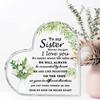 2D Flat Sister Gifts Acrylic Keepsake Desktop Decoration Plaque, Home Decor Plaque Hanging Wall Art Decorative Garden Decoration for Room Door Signs H