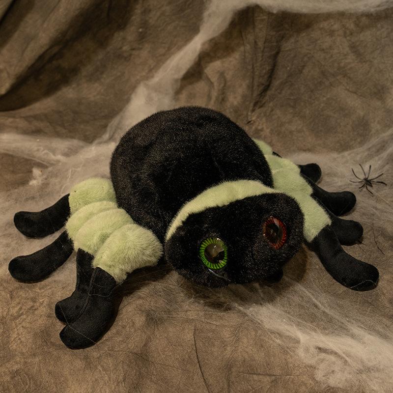 Stuffed Simulation Spider Plush Toy Soft Furry Insect Huggable Black Spider Cute Trick Props Funny Doll Great Holiday Gift