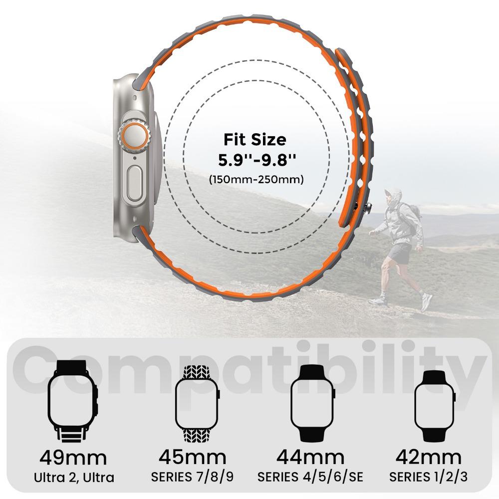 Magnetic Strap For Apple Watch Ultra 2 49mm 44mm 45mm 38mm 42mm 41mm Belt Silicone Bracelet iWatch Series 8 7 6 5 9 Se 40mm Band
