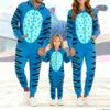 Matching Family Outfits - Striped Print Family Matching Hooded Zip-Up Onesie Loungewear
