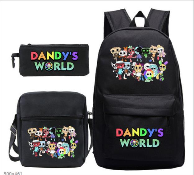 Anime Cartoon Backpack Sprunki Large Capacity Primary School Student Schoolbag Satchel Pencil Case