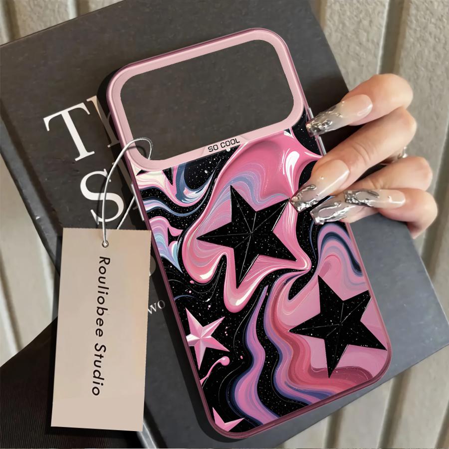 Star Pattern Art Case for iPhone 17 Pro Max XS 11 13 Pro 12 XR 15 Plus 16 Air 14 Back Phone Cover