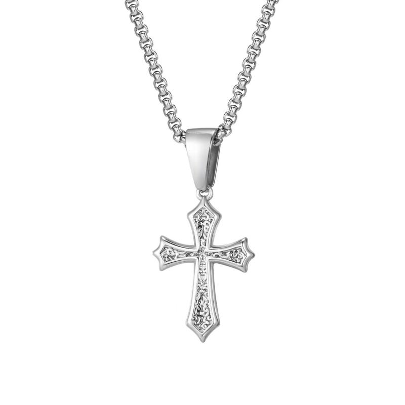 Small Cross Hip-Hop Necklaces For Women Men Retro Personality Pendant Accessories Religion Faith Jewelry Gift