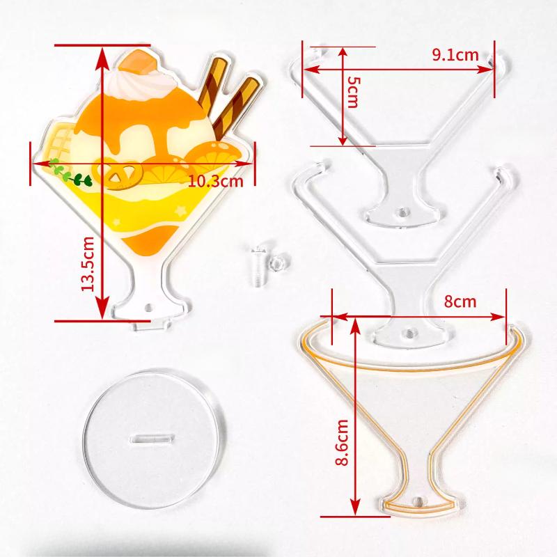

Креативные фрукты Баффи Чашка Акриловые значки Украшения Комната для девочек Настольный декор Японский стиль Аниме Персонаж Значки Дисплей 2025 Новый