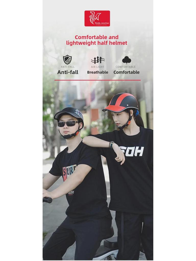 Breathable Retro Electric Car Riding Helmet Baseball Cap