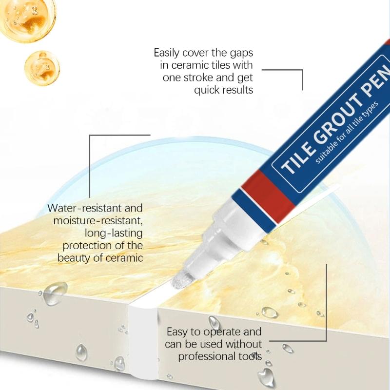 2 szt. Markery do uzupełniania płytek ceramicznych, Linie fug w łazienkach i kuchniach Płytki podłogowe Ściana, Korektor do płytek do łazienki