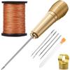 Interchangeable Copper Awl Set Solid Copper Handle Drill Eye Needle Awl Shoe Sole Repair Copper Handle Punch