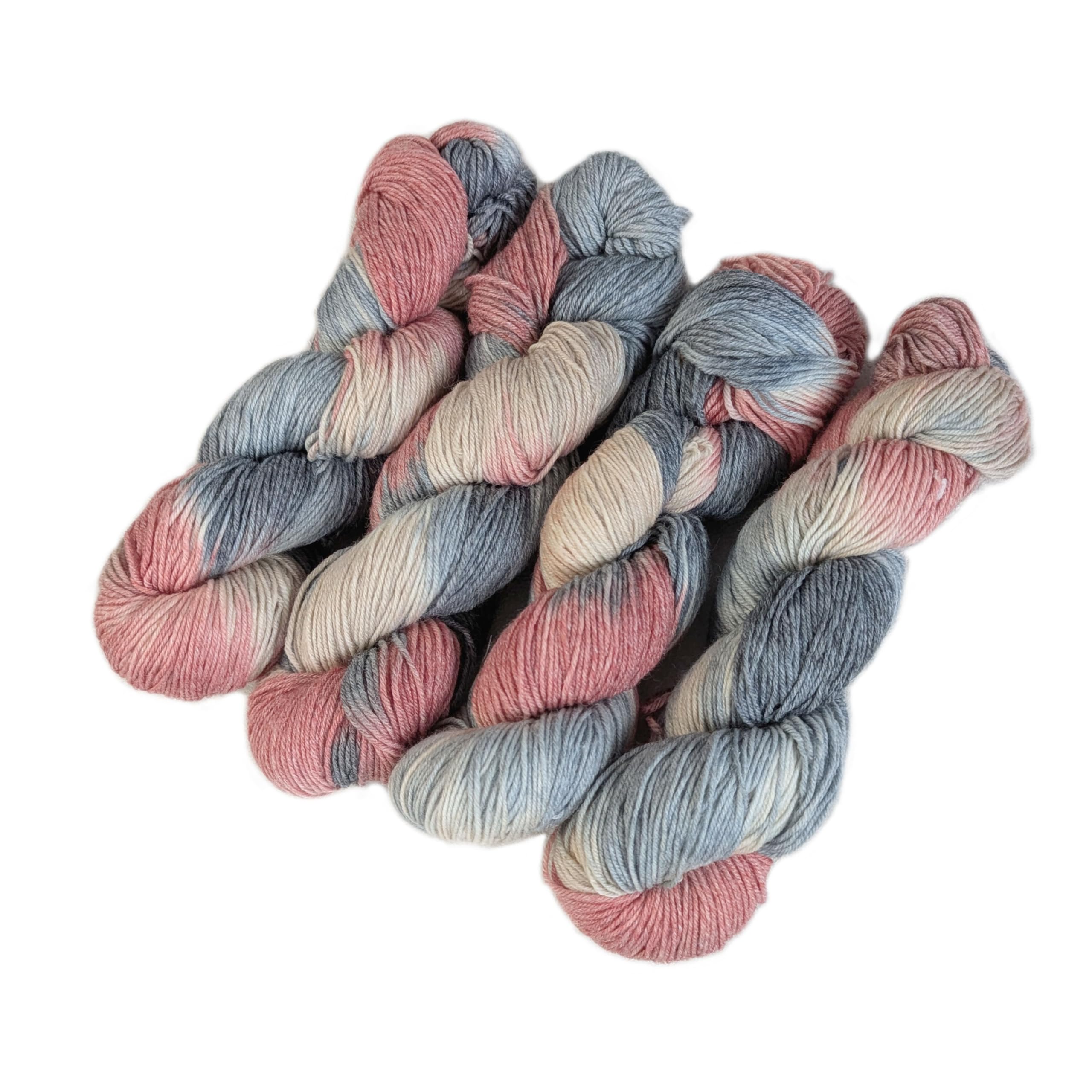 

miagolale Wool Yarn, 4-Pack, Medium Weight, Cashmere Knitting Yarn, Hand-Dyed, Multicolor (Riverside)