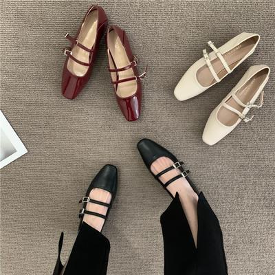 2025 Spring and Autumn New Design Sense French Retro Mary Jane Flats Single Shoes One Word with Buckle Women's Shoes