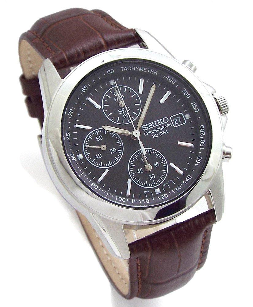 

SEIKO Chronograph Watch Genuine Leather Belt Set Officially Distributed by Seiko in Japan Black SND309P1/BR [Parallel Import]