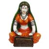 Resin Woman Statue Playing Harmonium Showpiece for Home Decor Living Room Bedroom Office Desk Table TV Unit