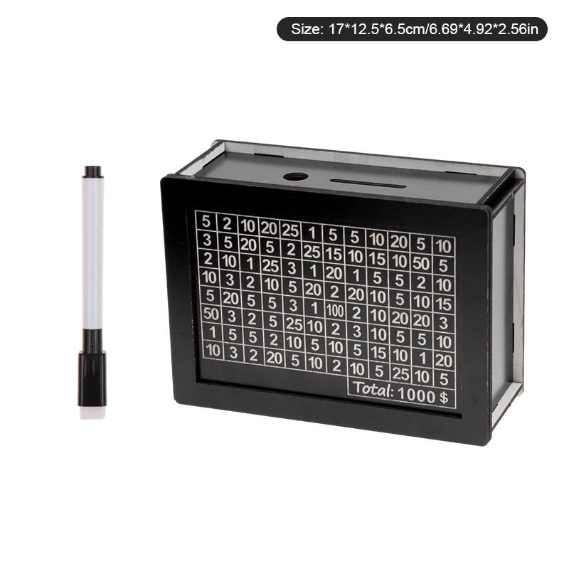 

Долар США Чорна Багаторазова Скарбничка З Лічильником Цілі Грошей Скарбничка Зроби Сам Коробка Для Збереження Грошей Для Розвитку Звички Економити