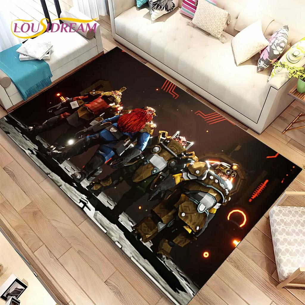 3D DRG Deep Rock Galactic Game Gamer Area Rug,Carpet Rug for Living Room Bedroom Sofa Doormat Decoration,kids Non-slip Floor Mat