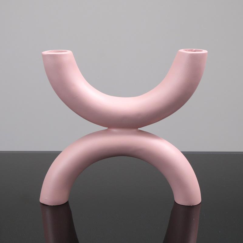 Modern and Simple Nordic Minimalist Semicircle Geometric Splicing Ornaments Flower Inserts Model House Sales Office Soft Decorations