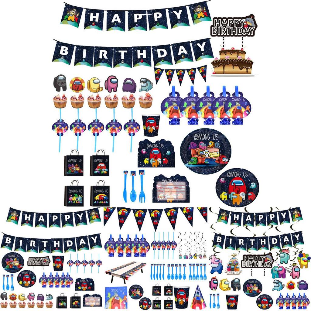 Fête Thème Anniversaire Fournitures Décoration Enfants Assiette Nappe Bannière