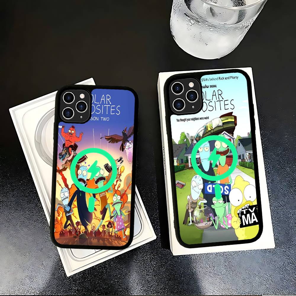 S-Solar O-Opposites Cartoon Magnetic Phone Case For IPhone 16 15 14 13 12 11 17 Pro Max Plus Wireless Charge Cover