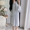 Women's Autumn/Winter Velvet Two-Piece Pajama Set - Butterfly Camisole Nightdress & Robe