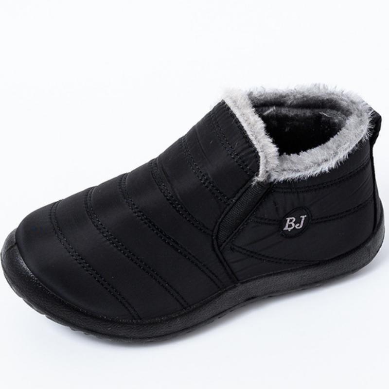 Women Boots Slip On Winter Shoes Women Ankle Botas Mujer Waterpoorf Snow Boots Female Plush Flats Casual Shoes 35-44 WSH4162