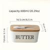 Ceramic Butter Boxes Dishes Cans Cheese Trays Vertical Containers Kitchen Food Storage Containers with Round Wooden Covers Boxes
