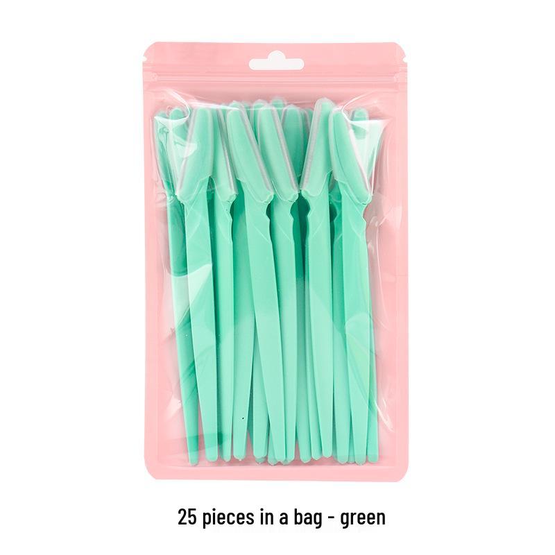 New Stainless Steel Eyebrow Razor: Straight Handle Trimmer for Precise Hair Removal.