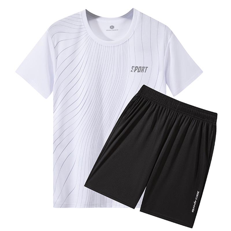 

Men s and Women s Quick-Dry Fitness Sportswear Set - Short Sleeve & Shorts for Running, Football & Training 2XL