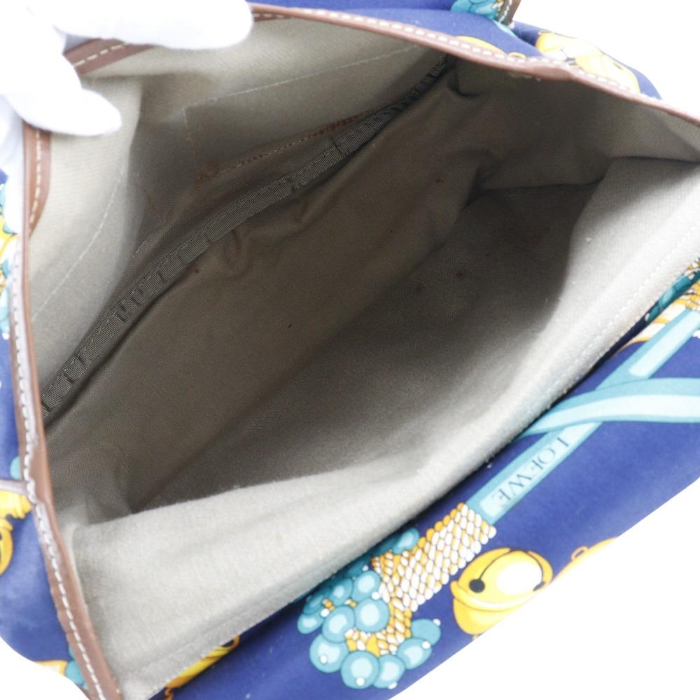 LOEWE Collection line Shoulder Bag COLECCION JEREZ vintage Navy blue canvas Women Used