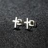 Golden Minimalist Stainless Steel Stud Earrings for Women Circle Hexagon Cross Square Cup Earings Piercing Jewelry Gifts