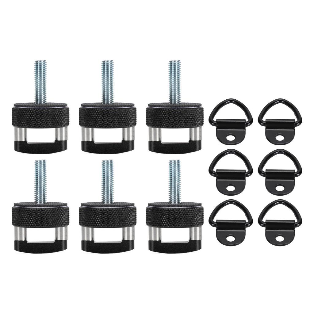 6pcs Quick Removal Thumb Screw Steel Billet Aluminum D Ring Design Hardtop Bolts for Wrangler JK JT 2007 to 2018 Black