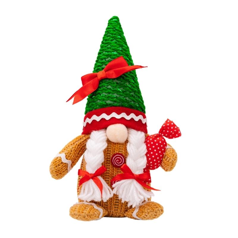 Handmade Christmas Gingerbreads Gnomes Christmas Gingerbreads Man Gnomes Plush Collection Holiday Ornament Decors