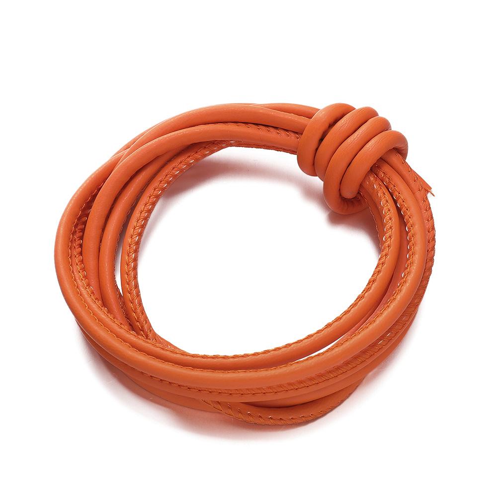 4/5MM Leather Core Round Braided Leather Rope PU Cotton Core Crochet Thread DIY Bag Shoulder Strap Jewelry Rope
