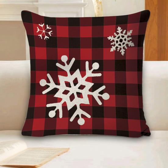 45x45CM Vánoční povlak na polštář Veselé Vánoce Vločka Nápis Potisk Dekorační čtvercový povlak na polštář na pohovku do ložnice