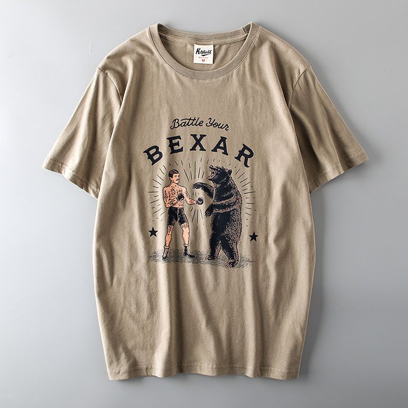 Export Tail Single Men's Cut Label Cattle Goods Fashion Fashion Brand T-shirt Short Sleeve Hong Kong Style Export American Street Retro T-shirt