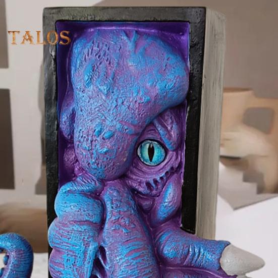 Octopus Bookend Book Nook 3D Octopus Statue Bookshelf Decor Vintage Fantasy Octopus Book End Stopper for Home Office Bookshelf Decoration