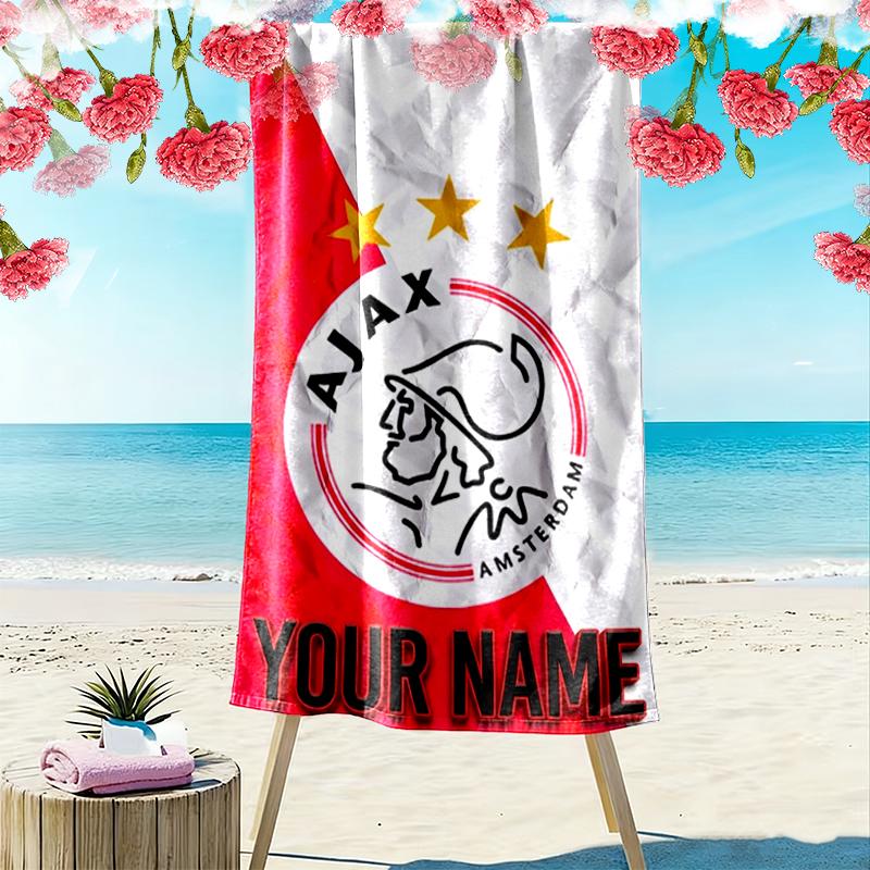 Custom Name AJAK Print Beach Towel, Large Soft Quick Dry Towel for Beach Camping Swimming