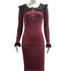 Retro Woolen Ruffle Knitted Dress: European and American French Style for Autumn and Winter