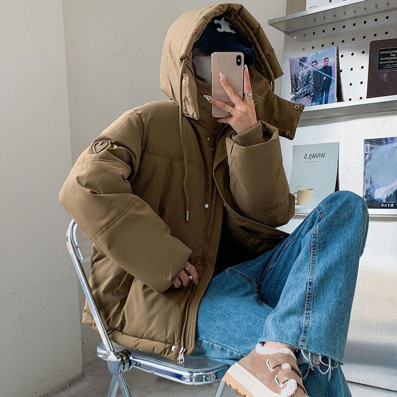 

Пуховик Жіноча осінь і зима Тепла тонка легка потовщена куртка великого розміру Вільні зручні топи для відпочинку M дубильна кора