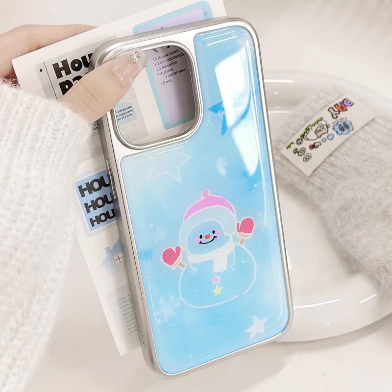 Electroplated Silver Edge Drip Glue Case for Apple iPhone 16/15/14/13 ProMax