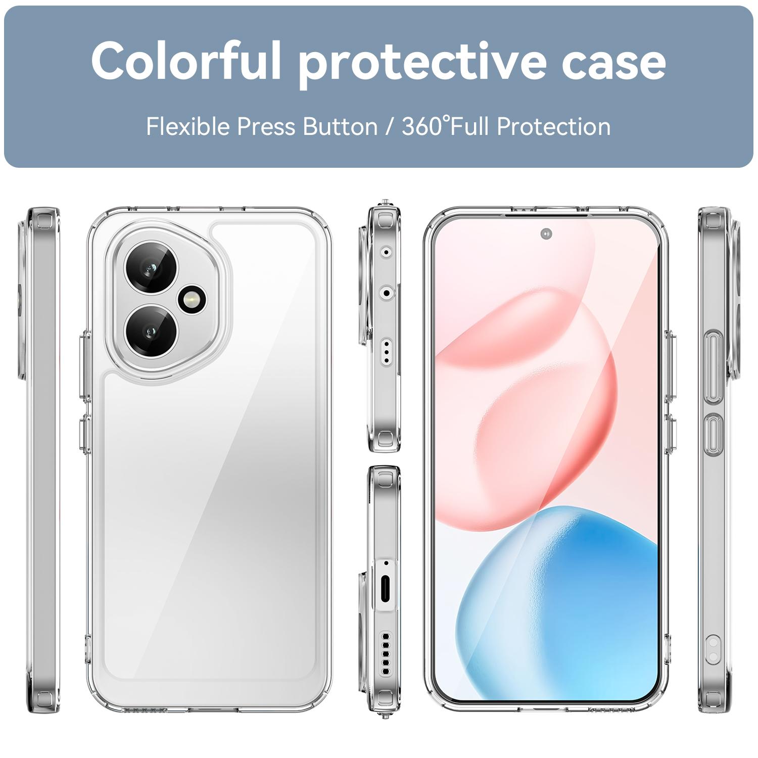 

For Honor 400 5G (Global) Clear Case WANLONFENG FM Series TPU Phone Back Cover (Big Lens Hole) Transparent