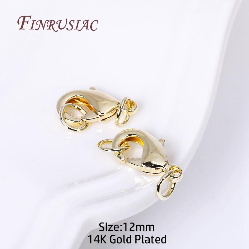 For Bracelet Necklace DIY Jewelry Making Supplies 10Pcs Wholesale Lobster Clasps with 2 Closed Rings Hooks Connectors Clasp