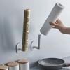 Traceless White Kitchen Pot Cover Cup Rack Holder Shelf Shelves - 2PCS Hole Free Hook Kitchen Rack