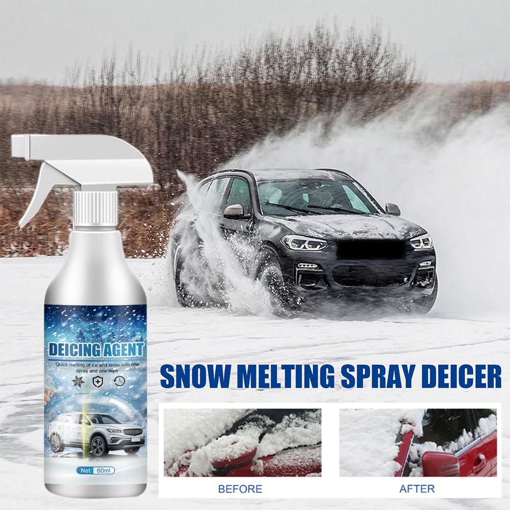 60ML Windshield De-Icer Instantly Melts Ice Snow Melting Liquid Coating Anti Hydrophobic Tool Defrost Clean Windshield Snow E4L2