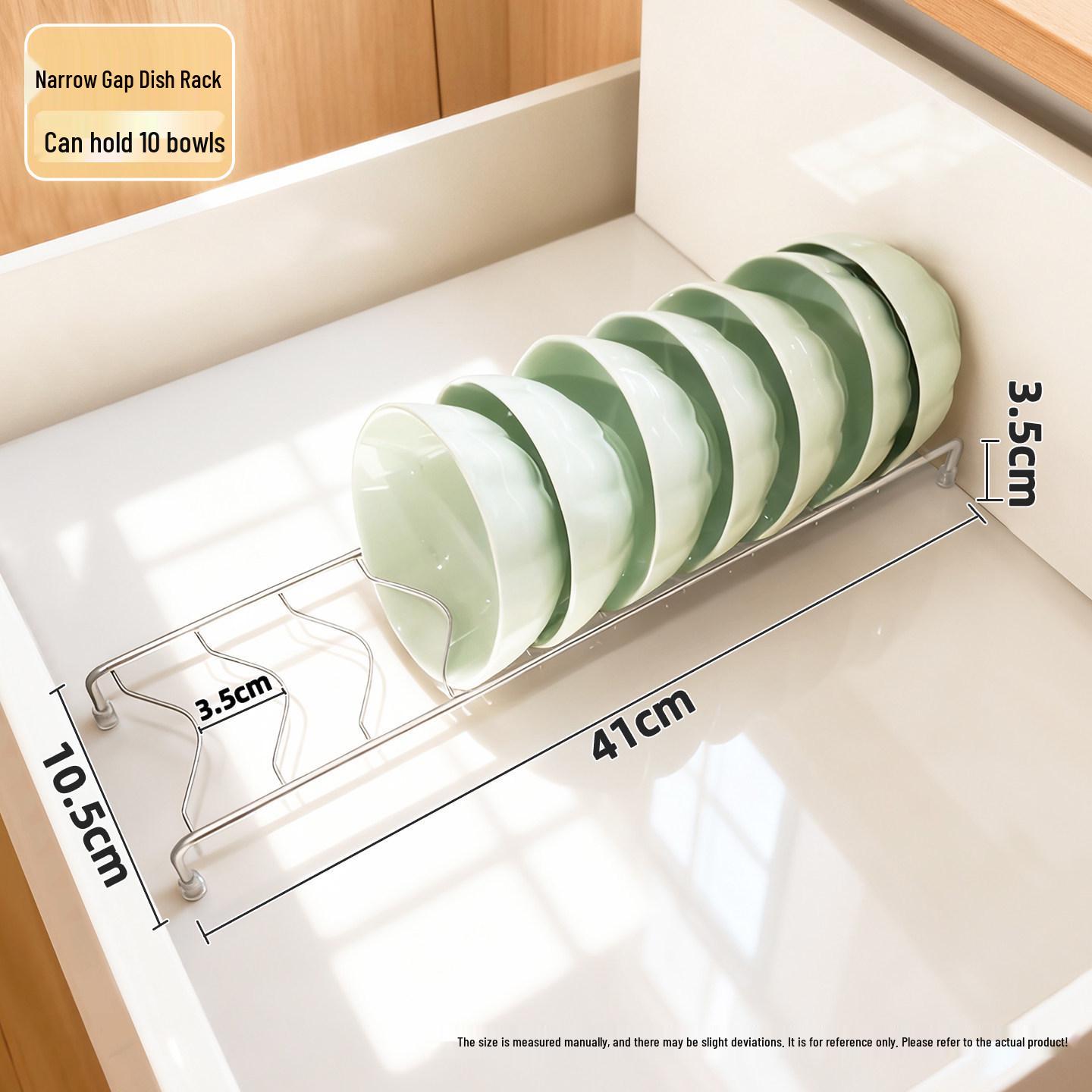 Built-in Kitchen Dish Rack with Drawer Divider for Chopsticks, Spoons, Bowls, and Plates.