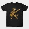 Men Black Print T-shirt Guitar No-Cut Transfer Paper Print Cotton Tshirt