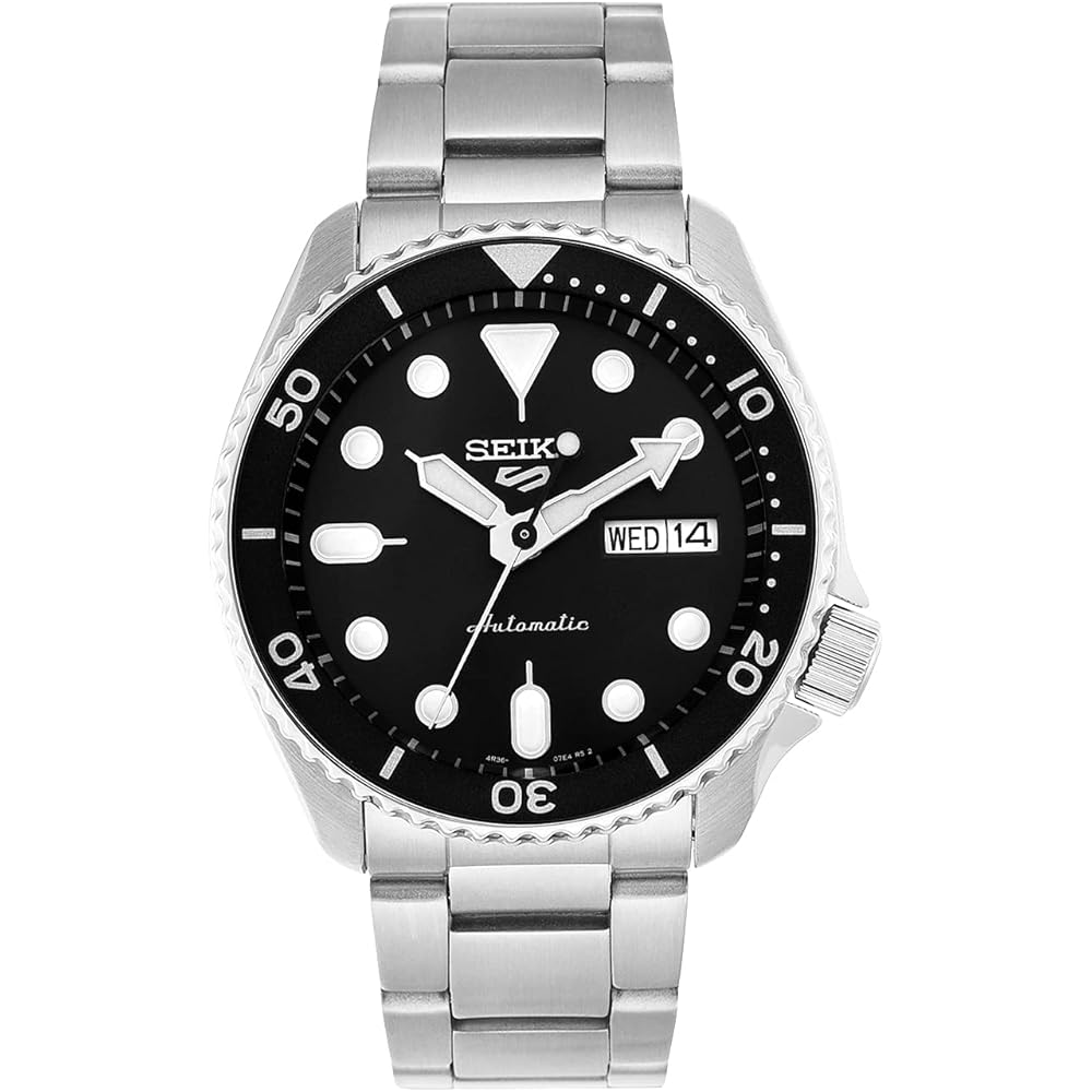 

Seiko 5 Sports Black Dial Silver Stainless Steel Men s Watch