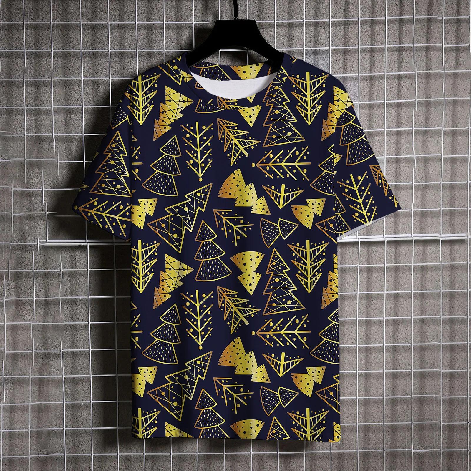 

Футболка с принтом Санта-Клауса для мужчин, повседневная, с коротким рукавом и круглым вырезом, новогодний подарок, детская рождественская одежда, футболки для мальчиков и девочек 3XL