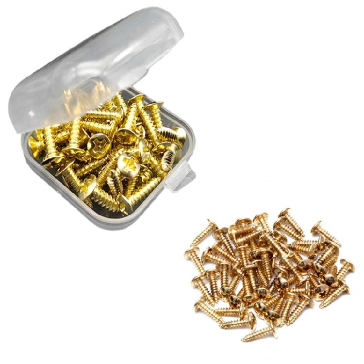 50Pcs 3mm Guitar Protective Plate Screws Scratch Plate Mounting Screws Electric Guitar Bass Pickguard Screws with Box